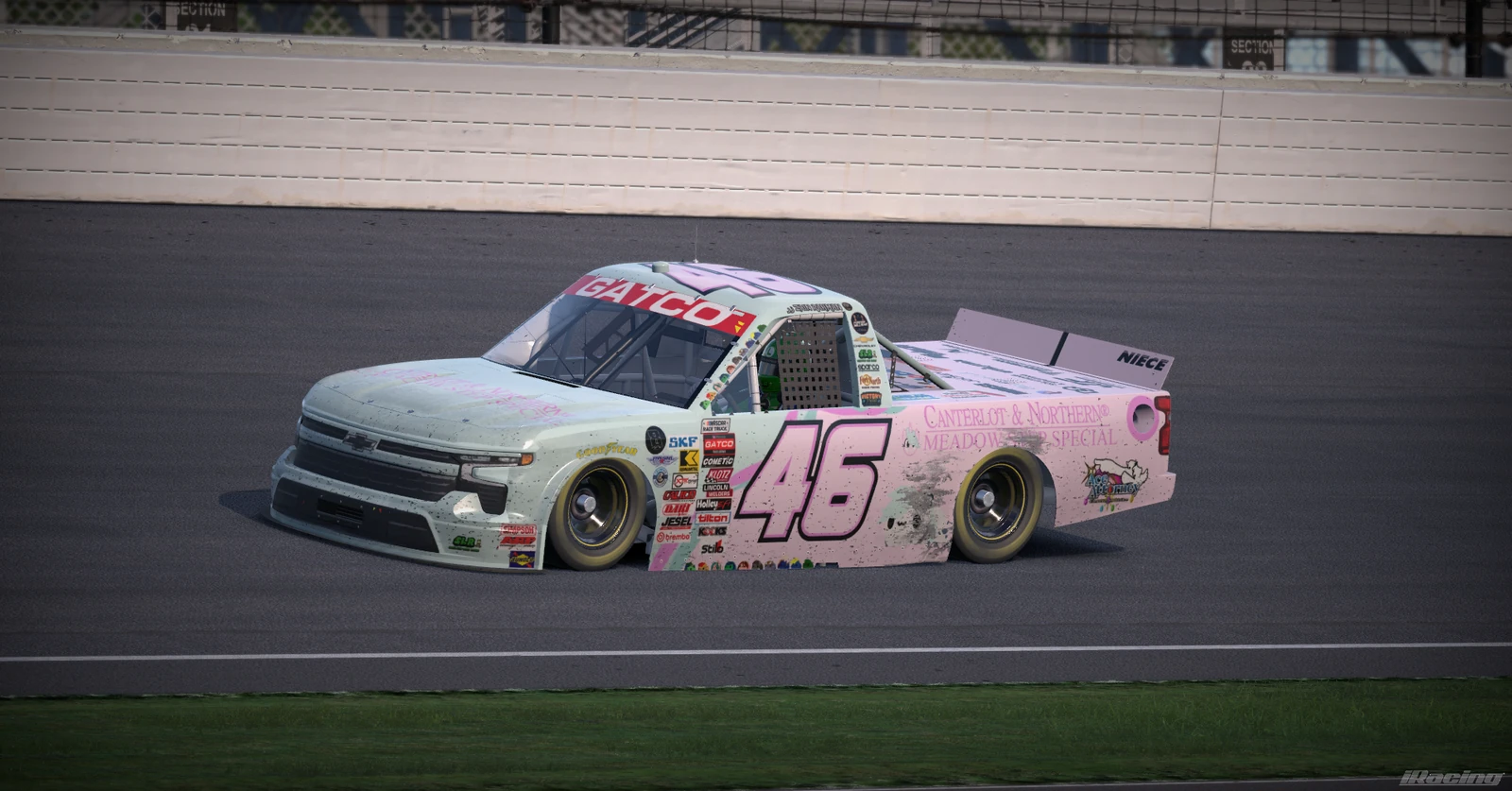 Number 46 Canterlot & Northern Meadow Star Special truck racing on track