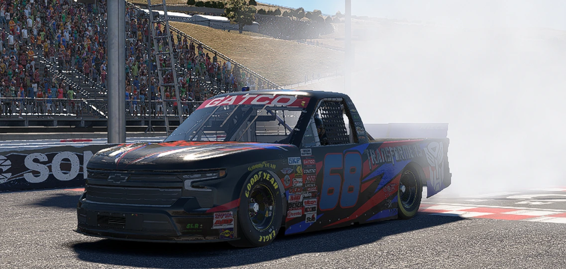 Cooper Brackins’s number 68 truck at Sonoma, side view