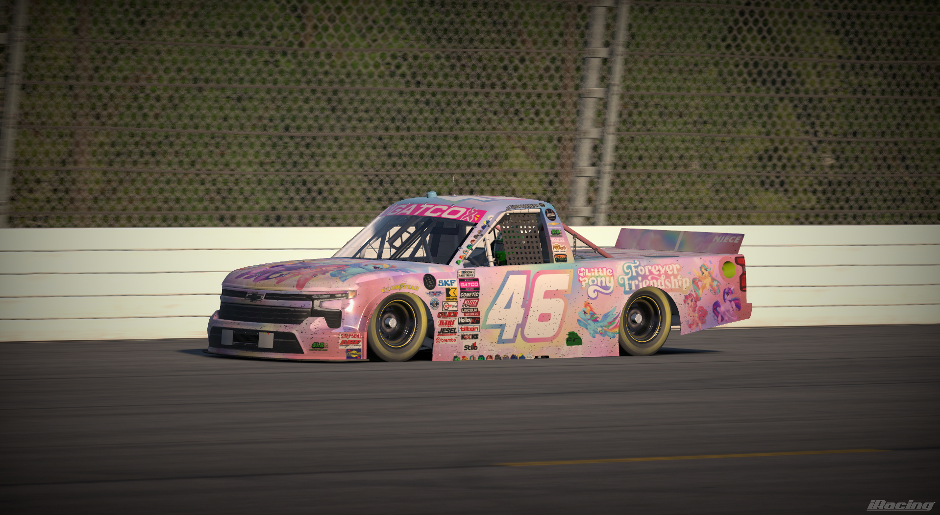 Number 46 Forever Friendship truck on track