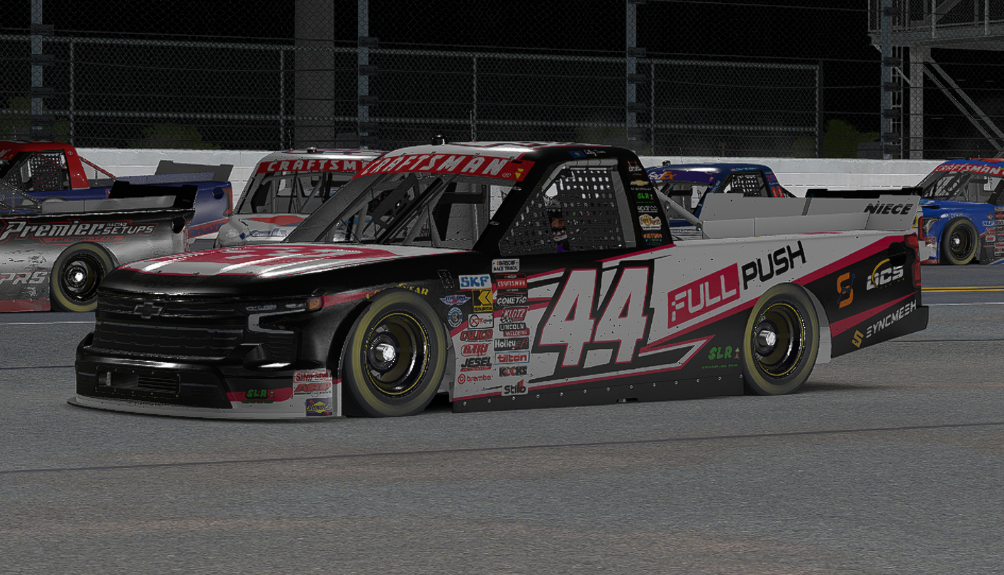 Number 44 Full Push Chevrolet truck on track